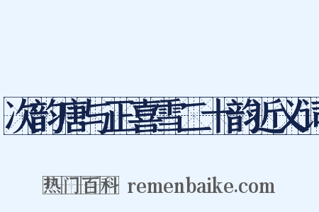 次韵唐与正喜雪二十韵近义词是什么意思的图片